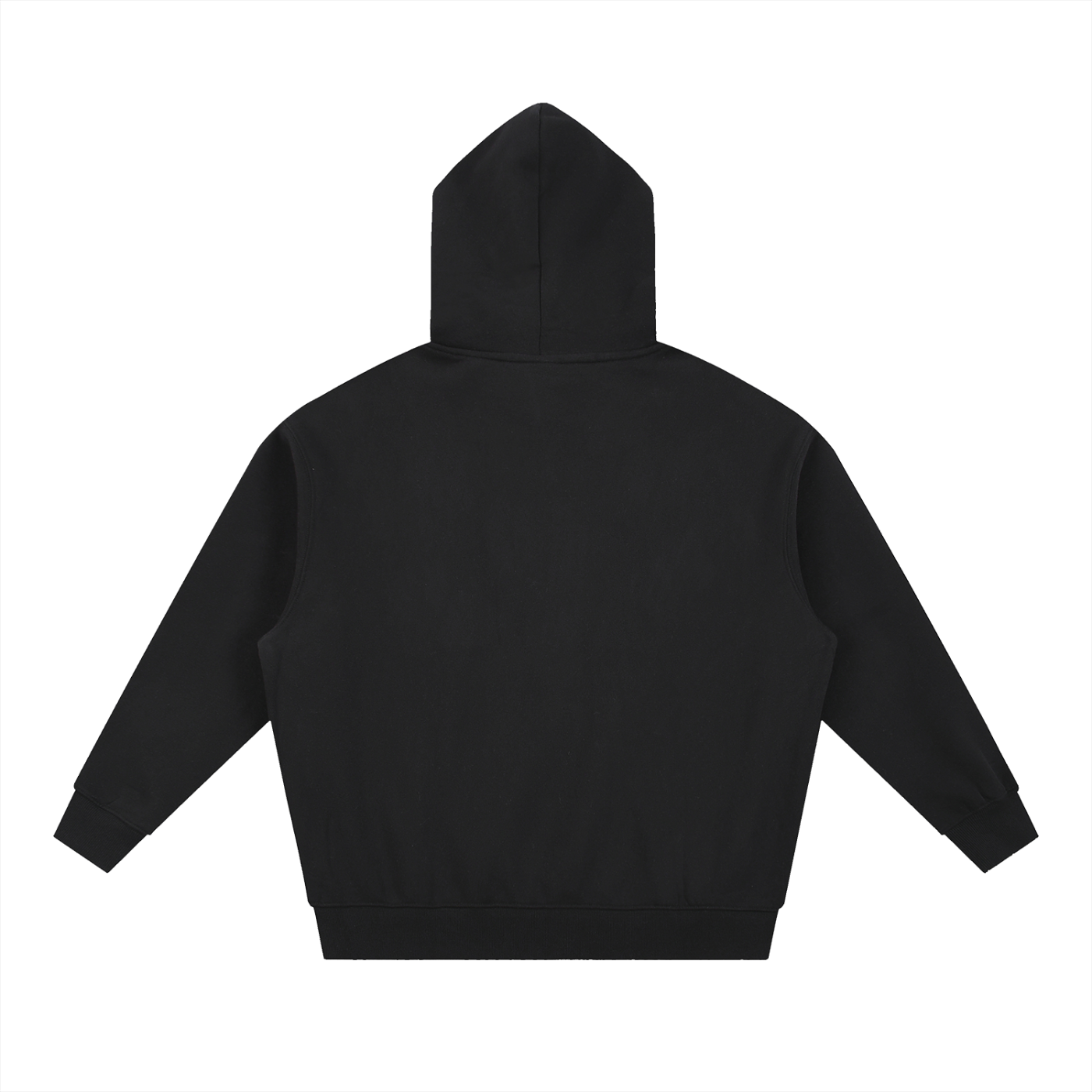 visual.sight Black Oversized Boxy Fleece Hoodie