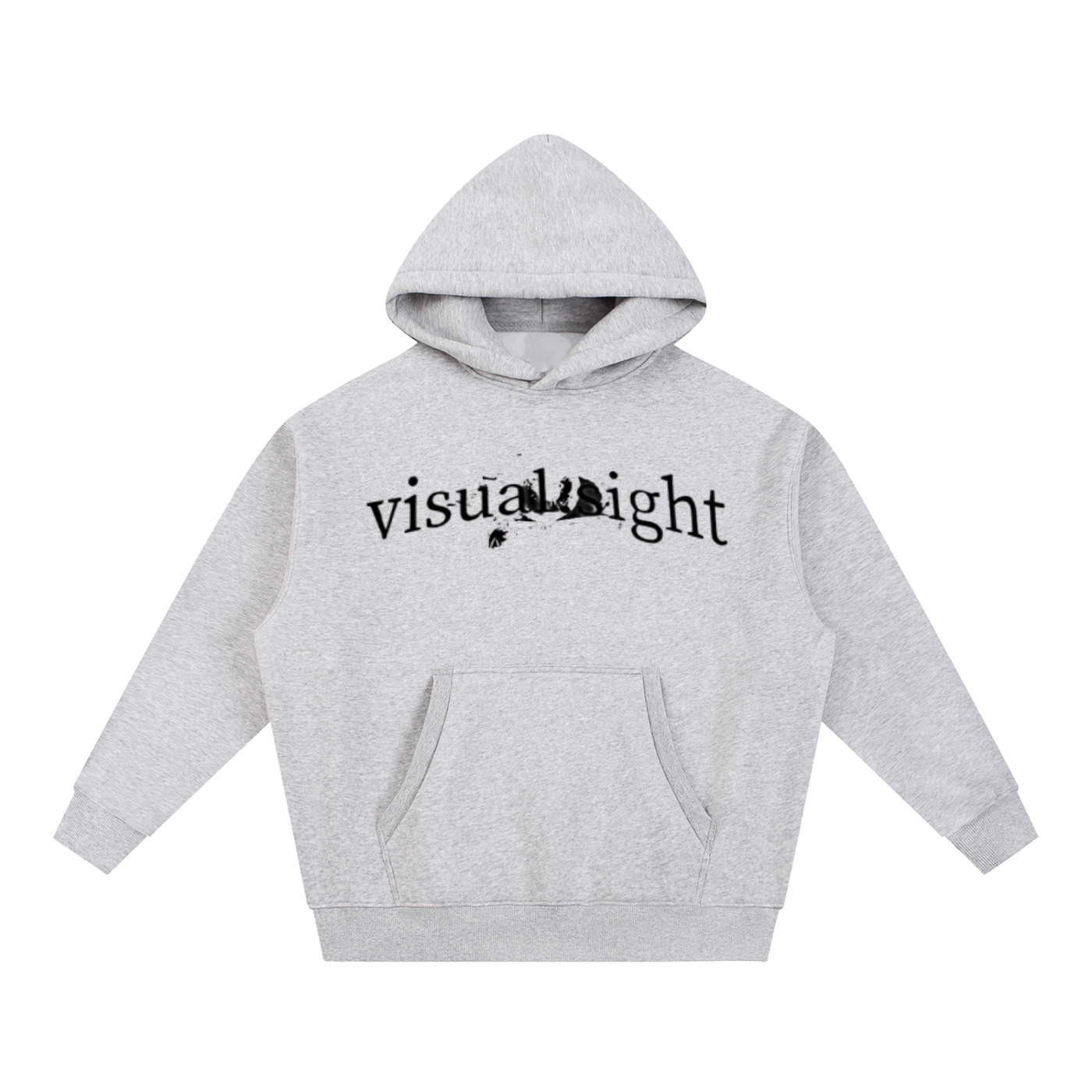 visual.sight Gray Oversized Boxy Fleece Hoodie